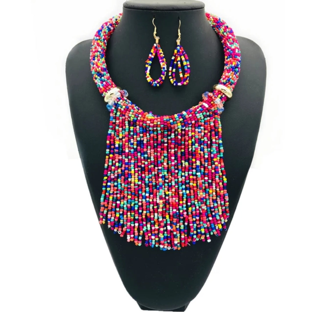 Ethnic Tassel Beads Set