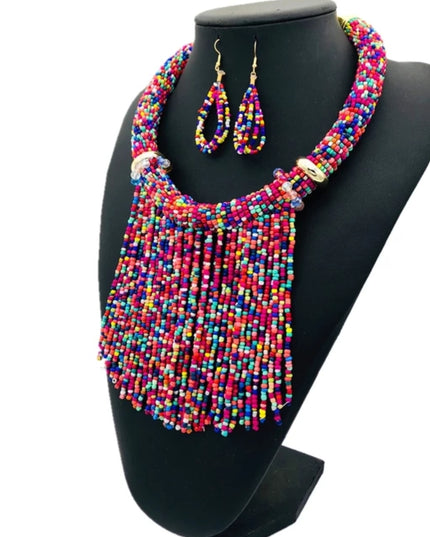 Ethnic Tassel Beads Set