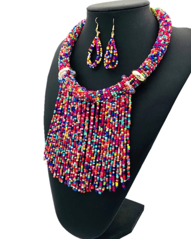 Ethnic Tassel Beads Set