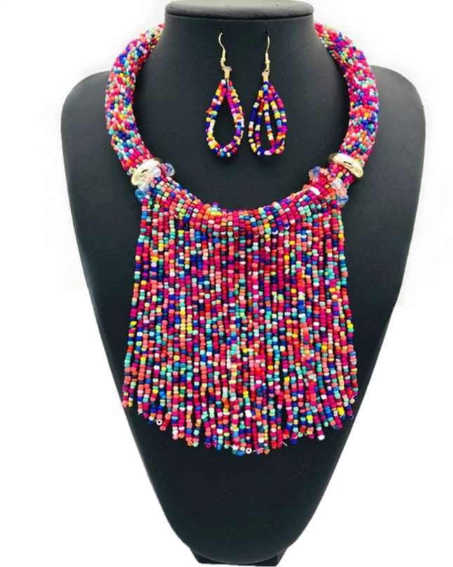 Ethnic Tassel Beads Set